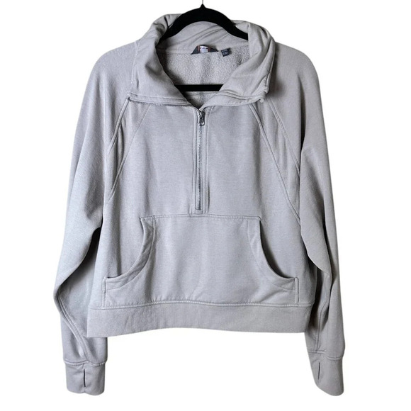 Danskin Cropped Quarter Zip Half Zip Sweatshirt Size XL Extra Large - Picture 1 of 11
